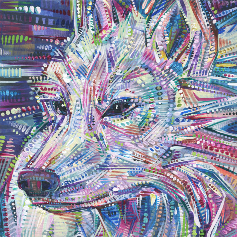 arctic wolf acrylic painting