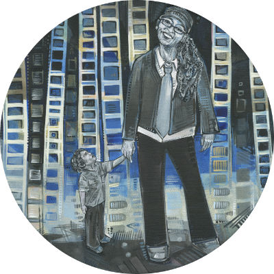 portrait d&rsquo;une femme avec son fils