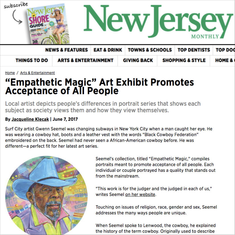 NJ Monthly: “Empathetic Magic” Art Exhibit Promotes Acceptance of All People
