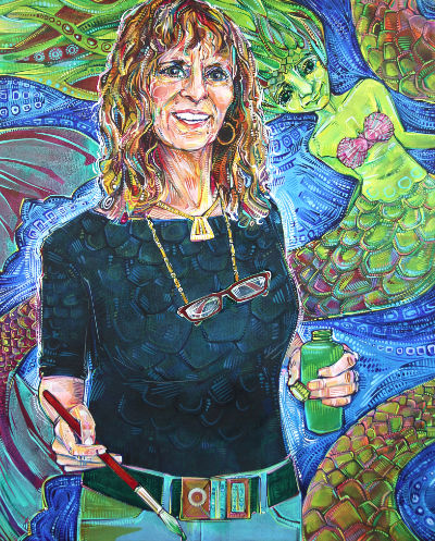 LBI artist Nita Shapiro painted by Jersey artist Gwenn Seemel