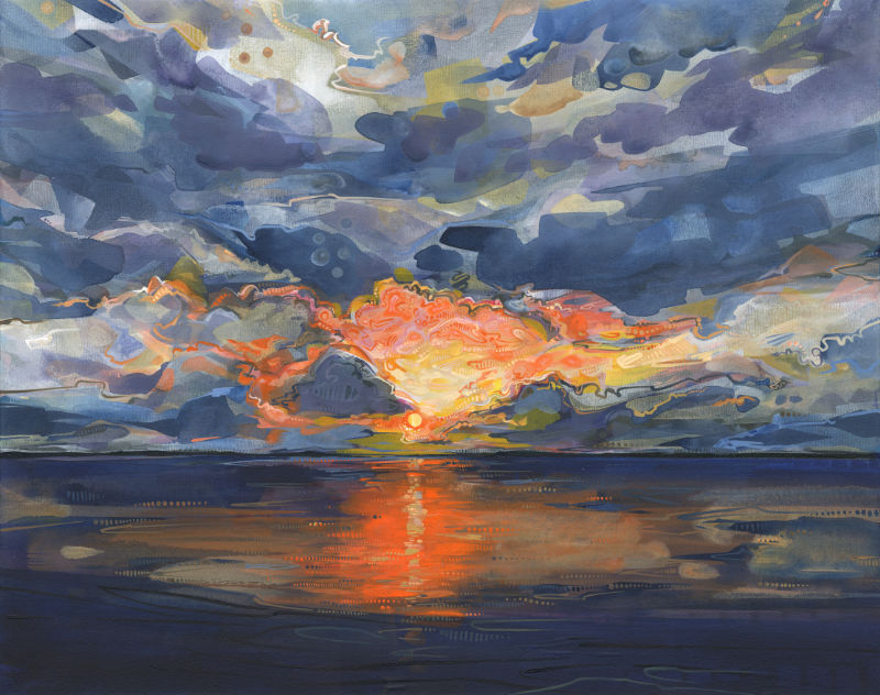 sunset painting by Gwenn Seemel