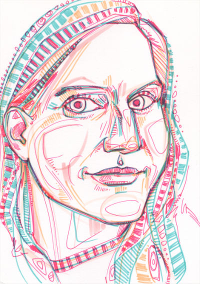 Charlotte Clymer portrait drawing