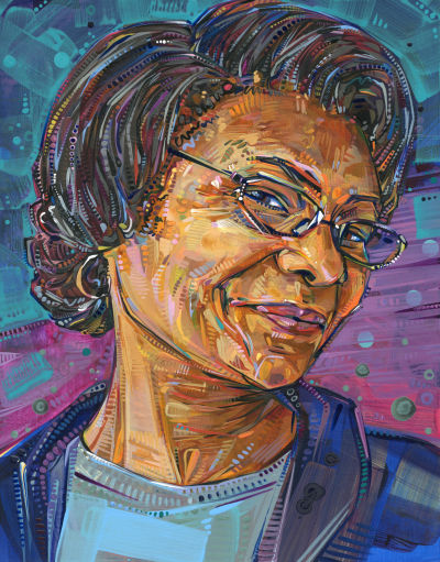 fine art portrait of a black woman smiling