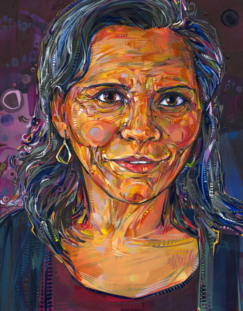 Sarita Gupta, portrait peint en acrylique par Gwenn Seemel