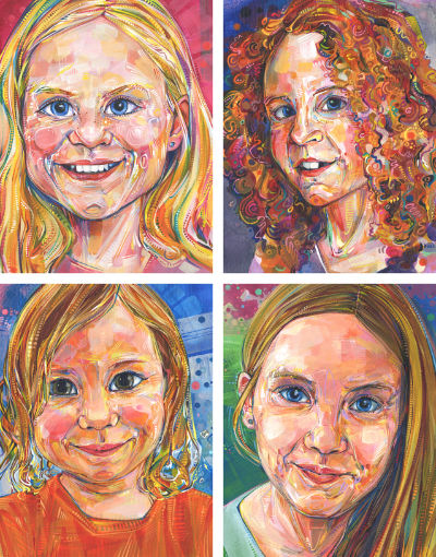 portraits de quatre petites filles