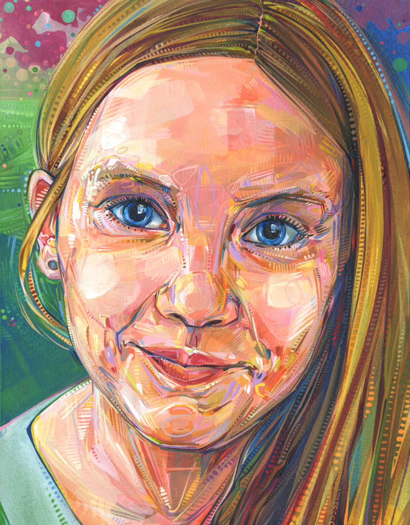 painted portrait of a little girl