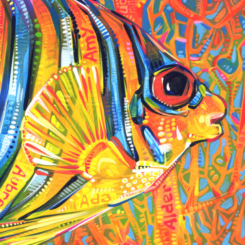regal angelfish painting by Gwenn Seemel