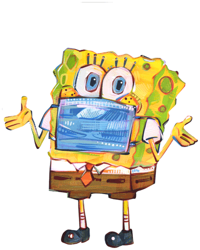 fun SpongeBob GIF promoting masks