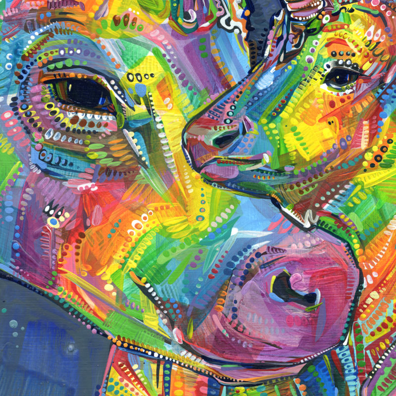 vaches-licornes peintes par Gwenn Seemel
