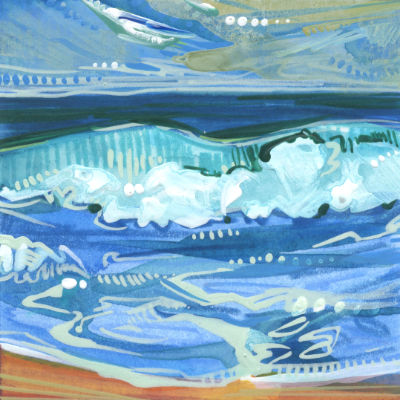 vague peint à l’acrylique par l’artiste écolo Gwenn Seemel