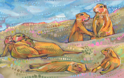 prairie dogs painting by wildlife artist Gwenn Seemel