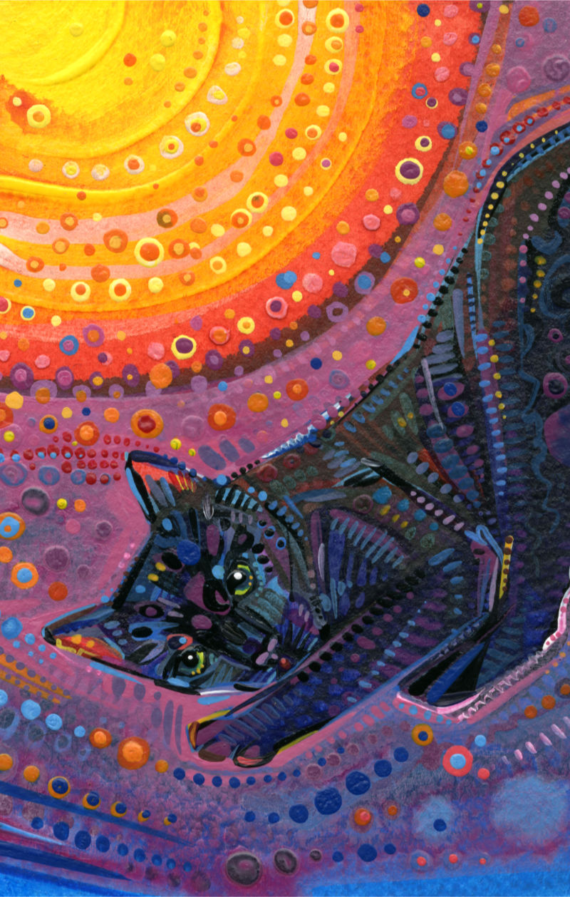 chat noir peint par Gwenn Seemel