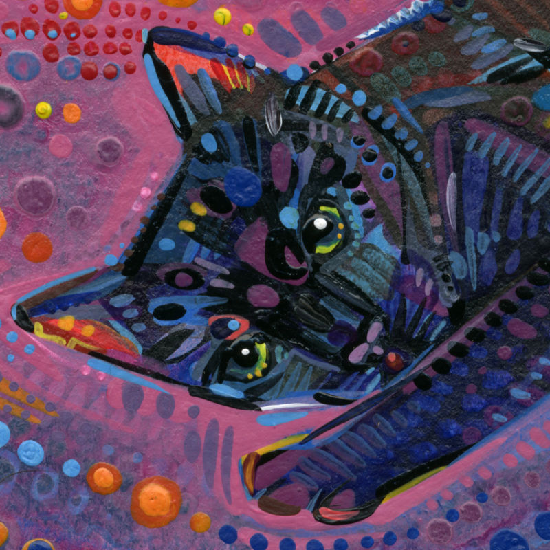 painterly portrait of a black cat