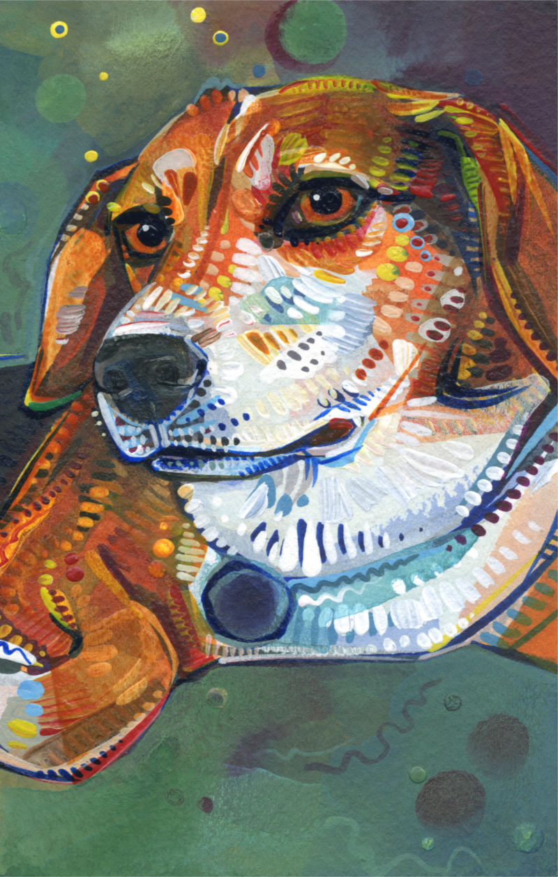 dog acrylic painting by pet artist Gwenn Seemel