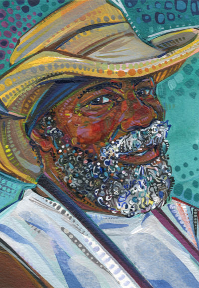 Lambertville art, portrait of SiriOm Singh by New Jersey painter Gwenn Seemel