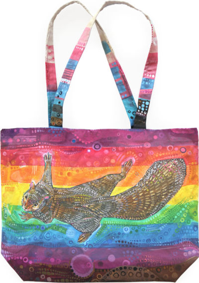drapeau arc-en-ciel avec un &eacute;cureuil, illustration par Gwenn Seemel