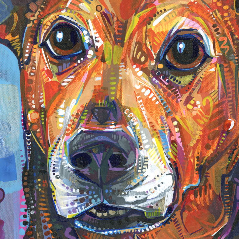 detail of a dog painting