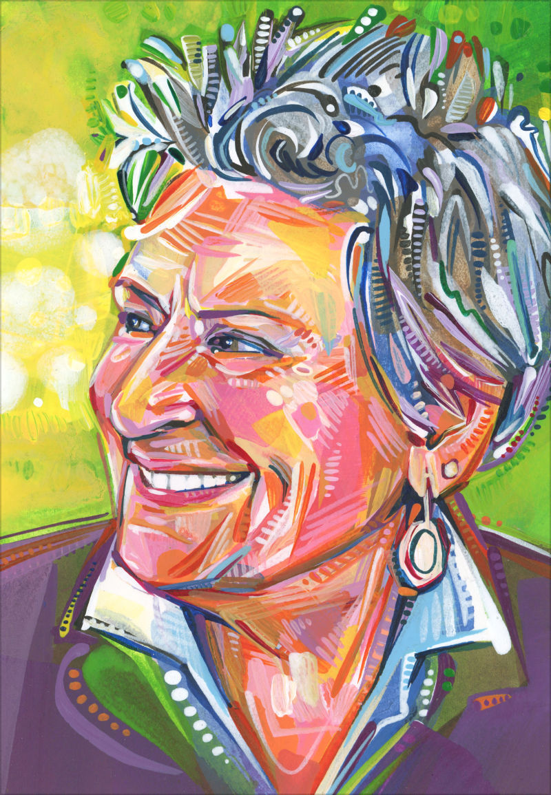 a lovely Lambertvillian, acrylic painted portraits, created by queer artist Gwenn Seemel