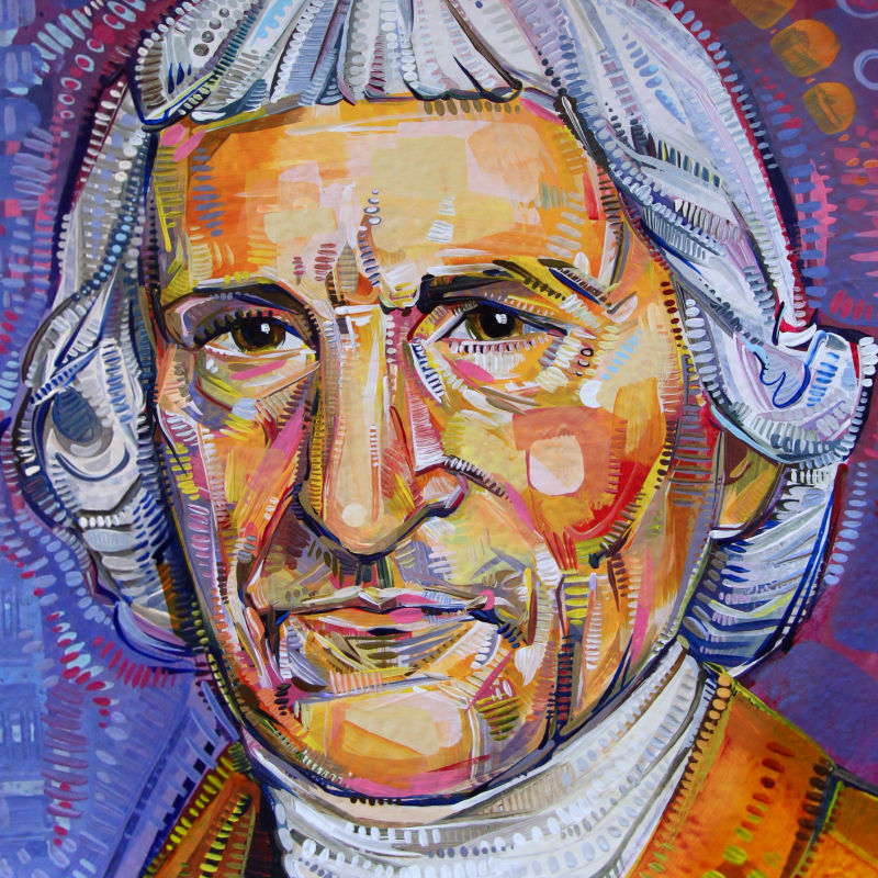 Secretary of the Continental Congress Charles Thomson painted for the 52 Weeks of Firsts project in Philadelphia by Gwenn Seemel