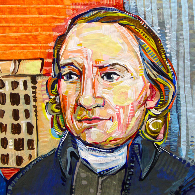 d&eacute;tail d&rsquo;une &oelig;uvre d&rsquo;art public, image repr&eacute;sentant le p&egrave;re fondateur John Morton, 52 Weeks of Firsts &agrave; Philadelphie