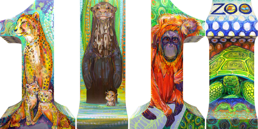 52 Weeks of Firsts project in Philadelphia, First Zoo by Gwenn Seemel including cheetahs, giant river otters, orangutan, sihek, and Western Santa Cruz Gal&aacute;pagos tortoises