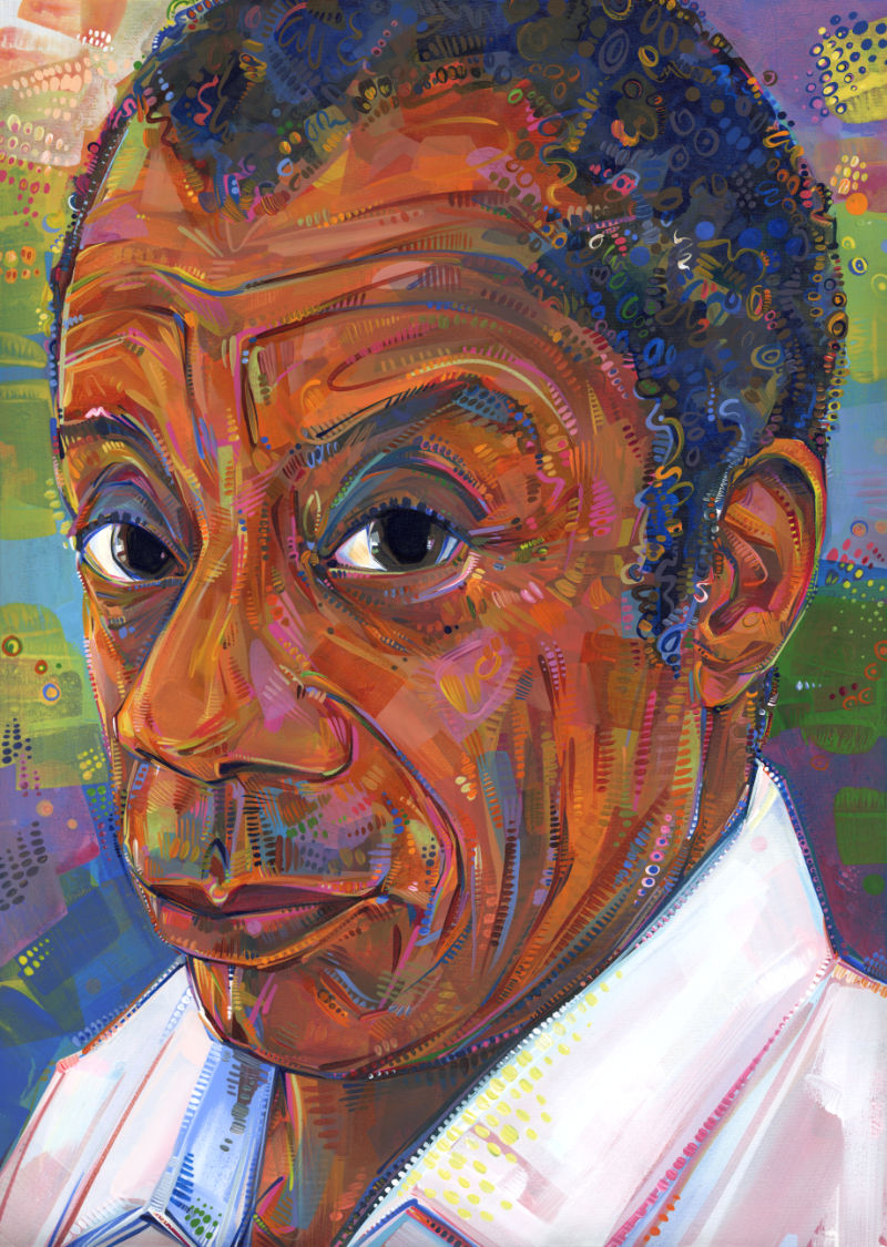 painting of James Baldwin, dynamic portrait of the writer by queer artist Gwenn Seemel