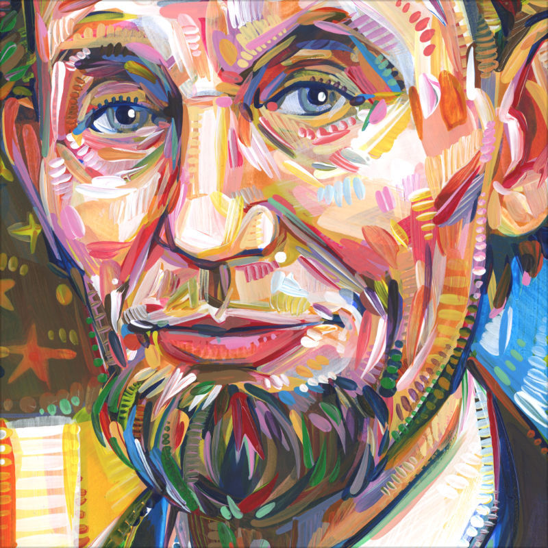 detail image of a painting of Abe Lincoln