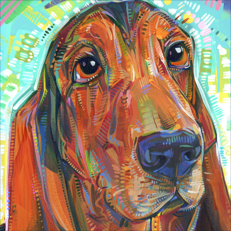 detail image of dog painting