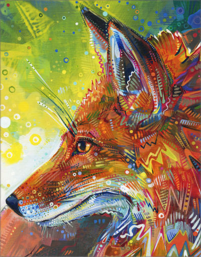 renard peint &agrave; l&rsquo;acrylique par l&rsquo;artiste am&eacute;ricaine Gwenn Seemel