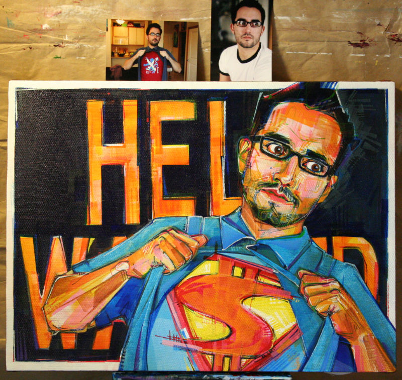 work in progress, painting the real Superman