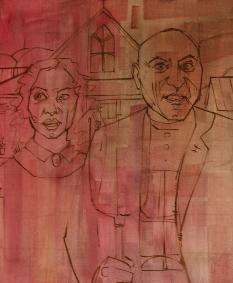 American Gothic for a new generation, painting process