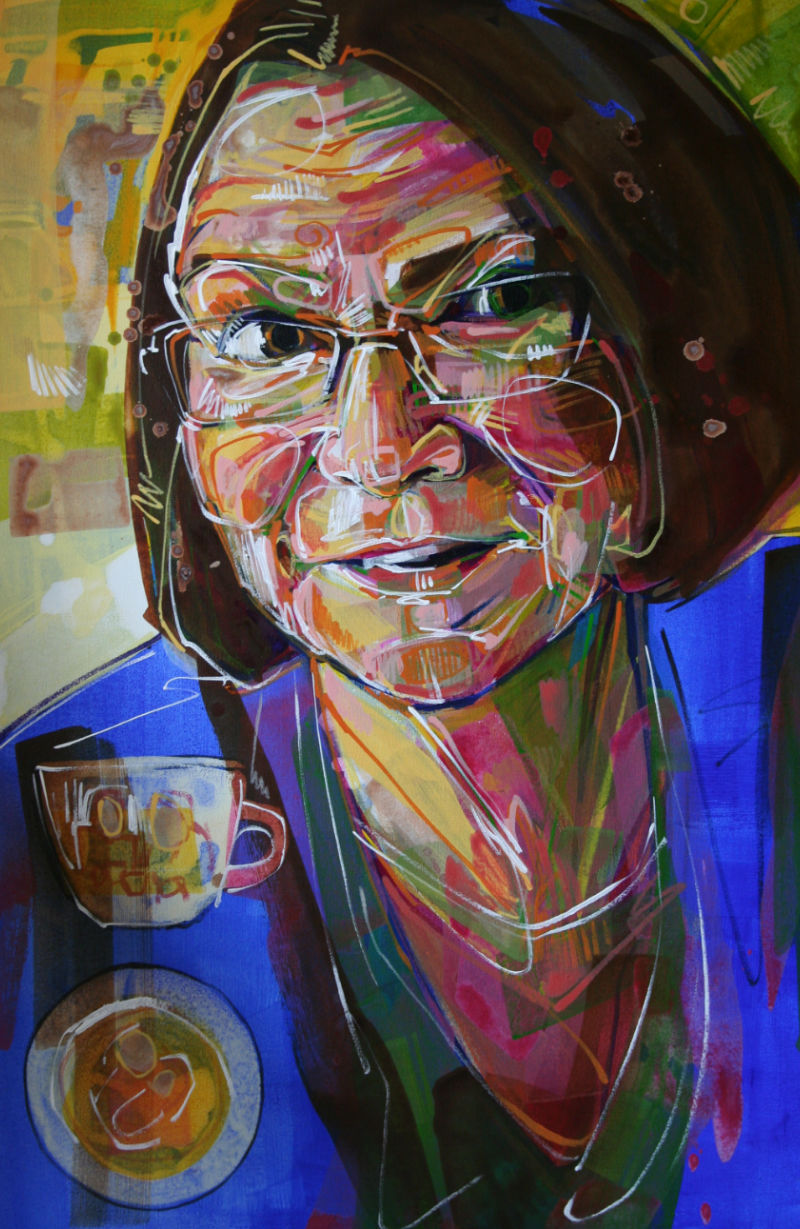 painting a portrait in acrylic