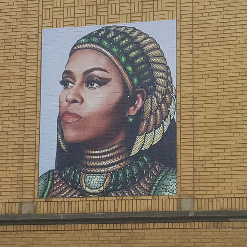Chris Devins mural reproduction of Gelila Lila Mesfin’s art