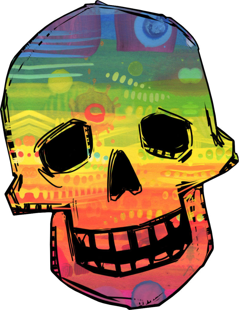 rainbow skull by Gwenn Seemel
