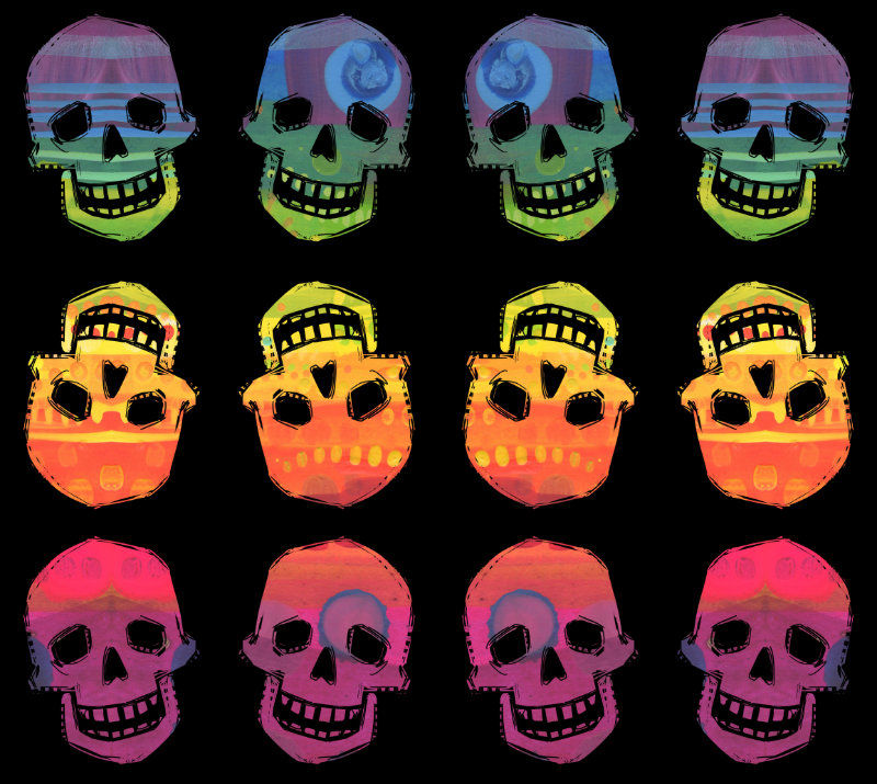 rainbow skull design by Gwenn Seemel