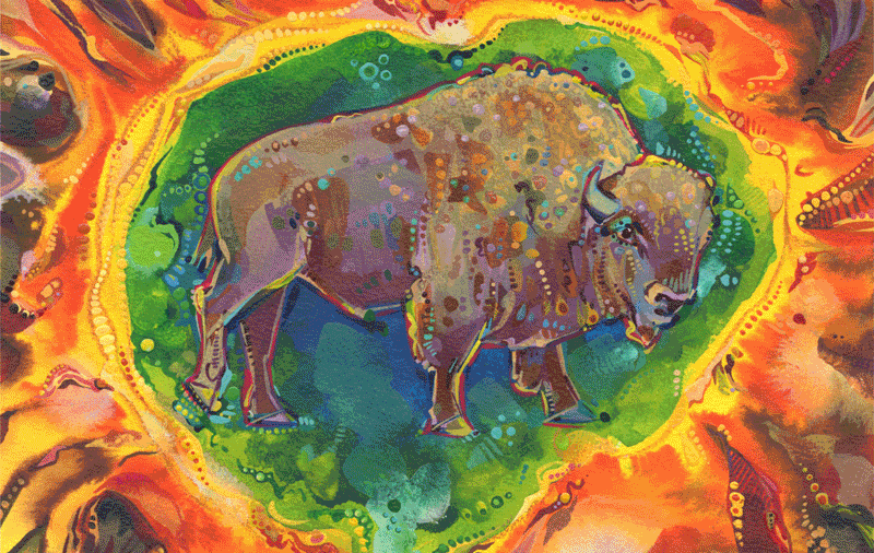 Gwenn Seemel Yellowstone wildlife painting process