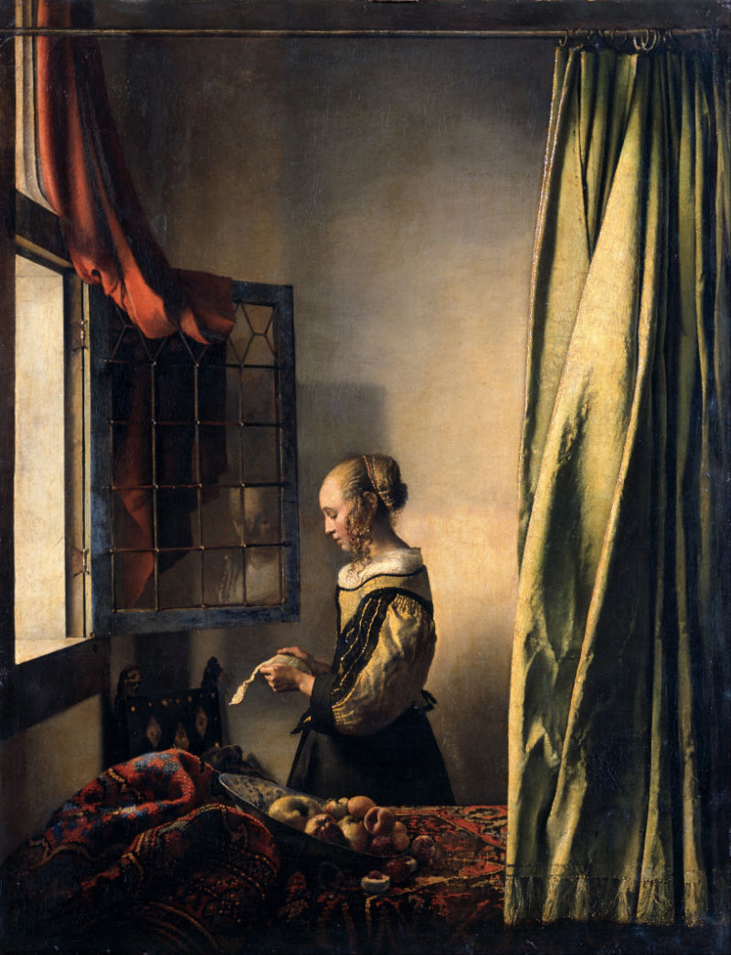 La Liseuse à la Fenêtre, version non restaurée, Johannes Vermeer