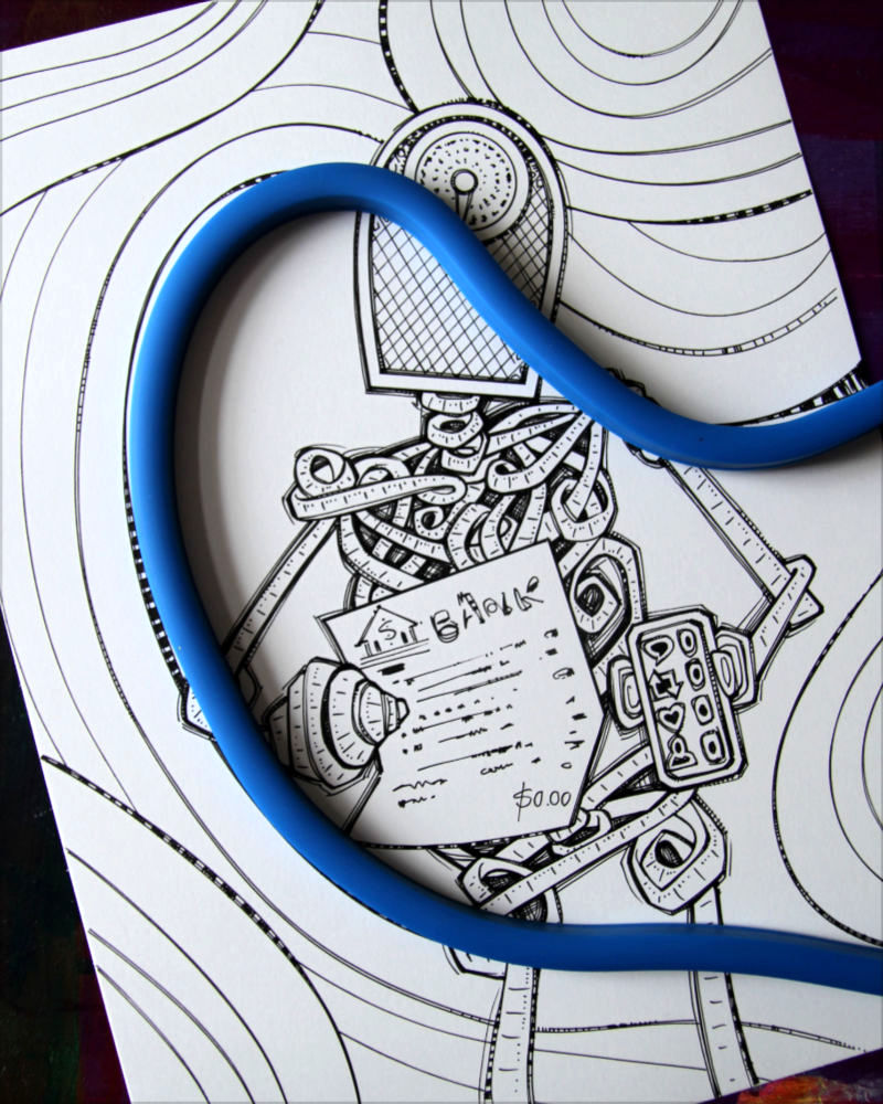 coloring page of measuring tape monster with a flexible ruler