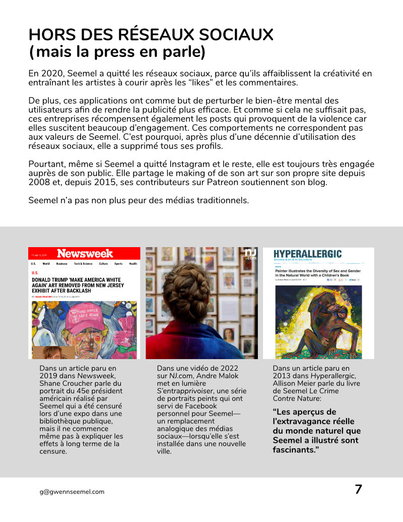 dossier de presse pour un artiste peintre