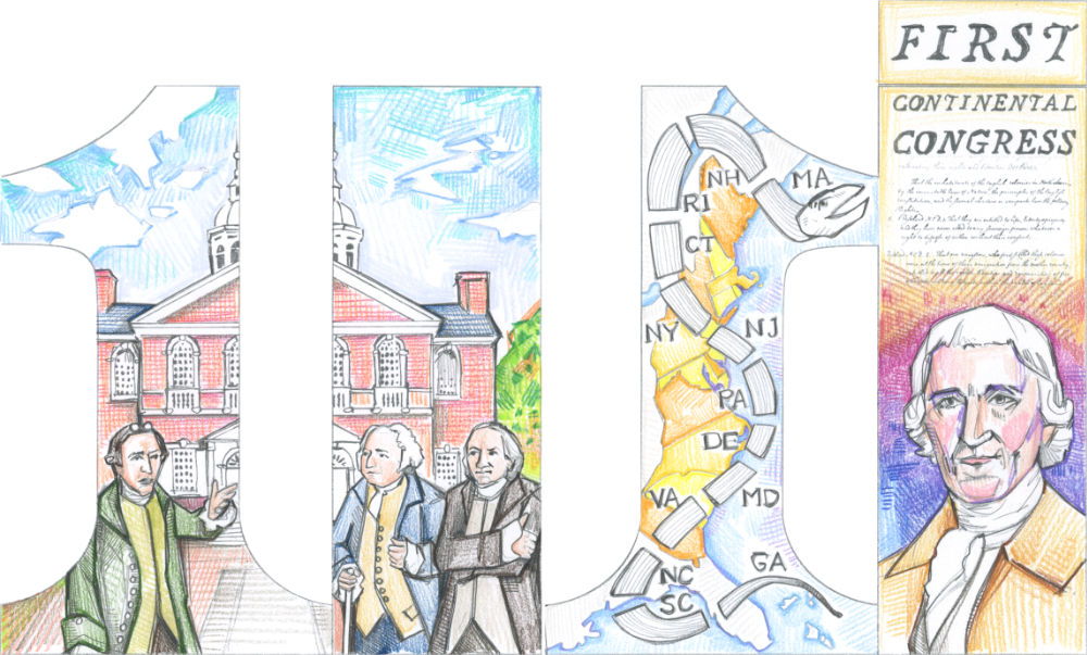 design for Mural Arts’s 52 Firsts project, First Continental Congress