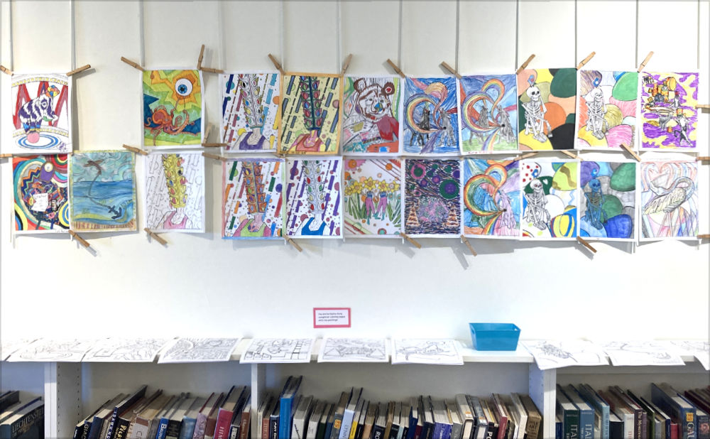 Lambertville Free Public Library coloring page wall