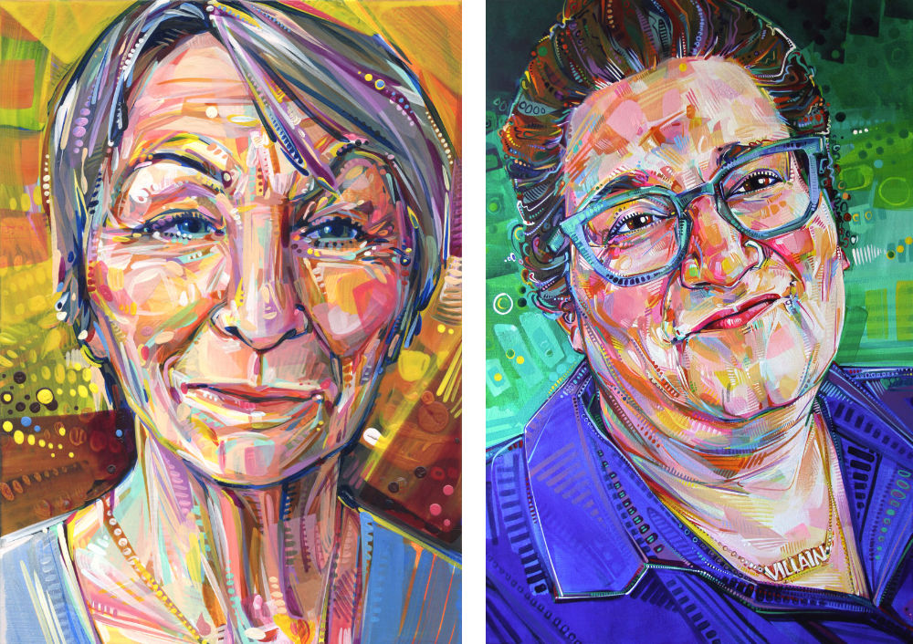 Ella Jaroszewicz and Carmen Machado portraits by Gwenn Seemel