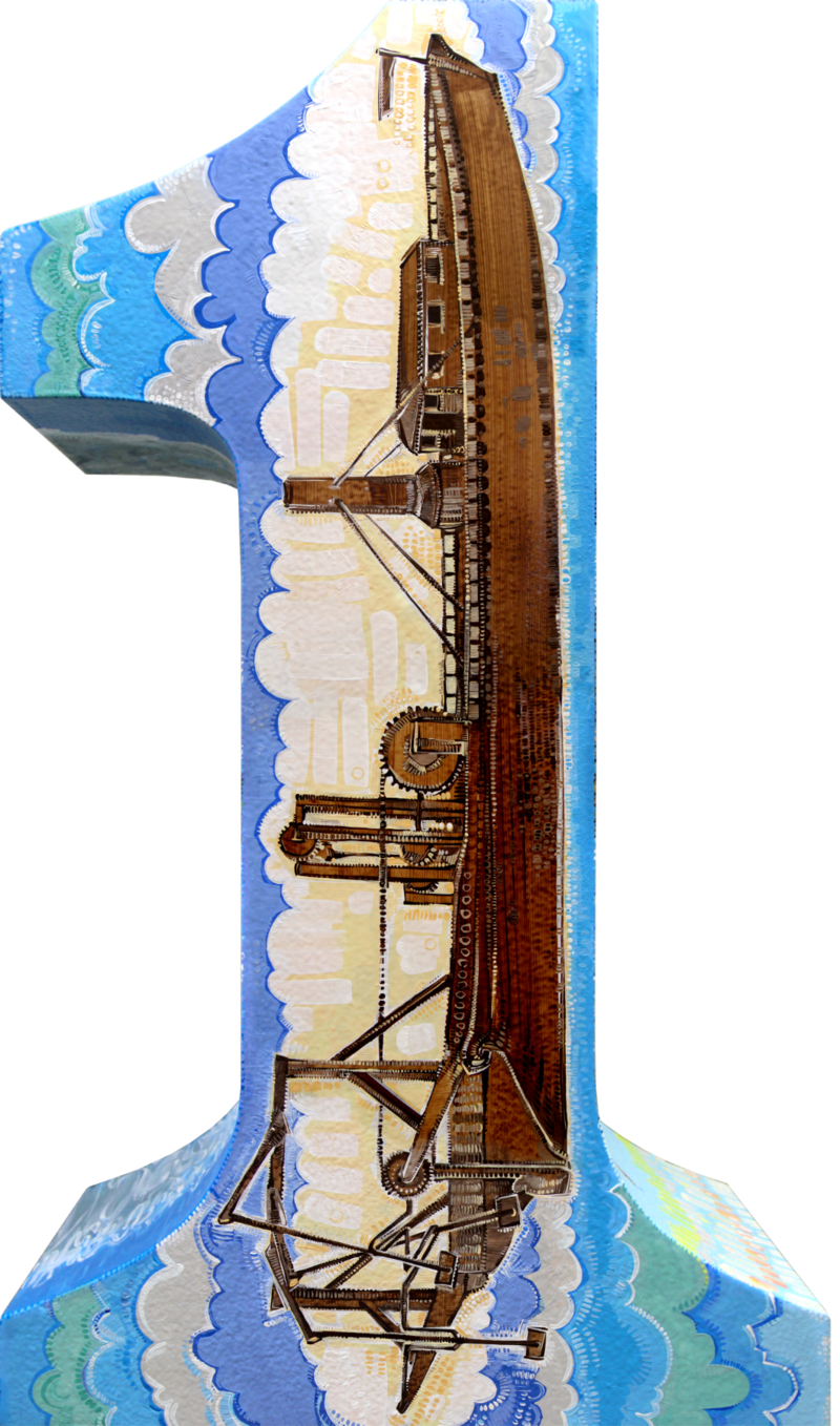 process of painting the first steamboat for 52 Weeks of Firsts