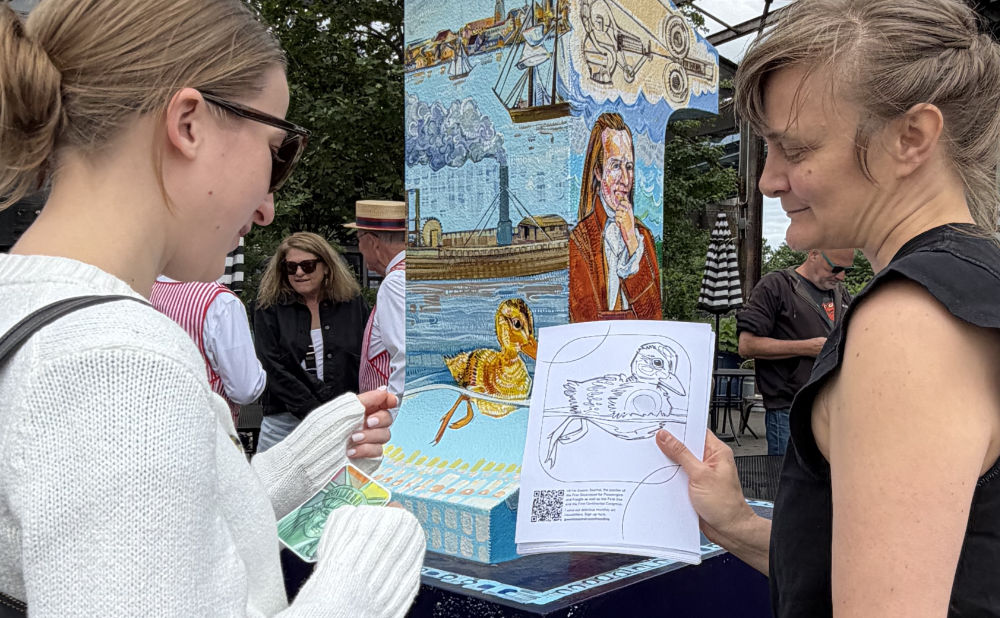 Philadelphia-area artist Gwenn Seemel at their first-ival on the Cherry Stree Pier