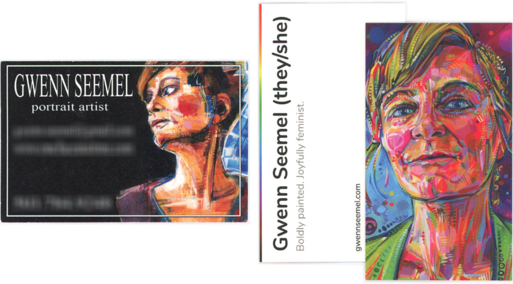 cartes de visite de l&rsquo;artiste Gwenn Seemel