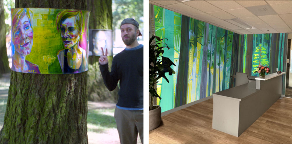 Gwenn Seemel&rsquo;s art in a park and a digital mock-up