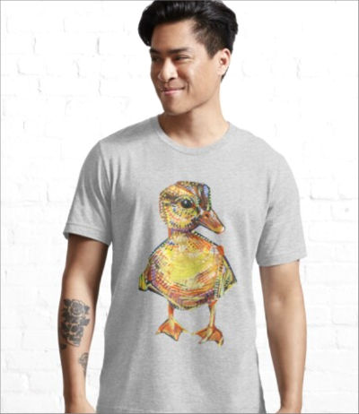 wildlife artist Gwenn Seemel’s duckling painting printed on a t-shirt