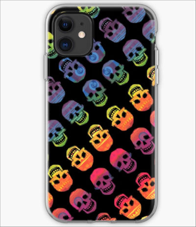 rainbow artist Gwenn Seemel’s skull art printed on a phone case